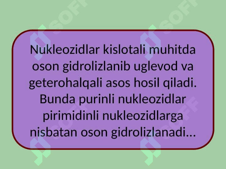 Nukleozidlar . Nukleotidlar . Nukleozidlarning mono va polifosfatlari . Nukleotid tabiatli kofermentlar 7