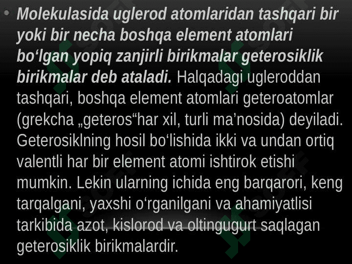 GETEROSIKLIK BIRIKMALAR . Geteroxalqali moddalar 3