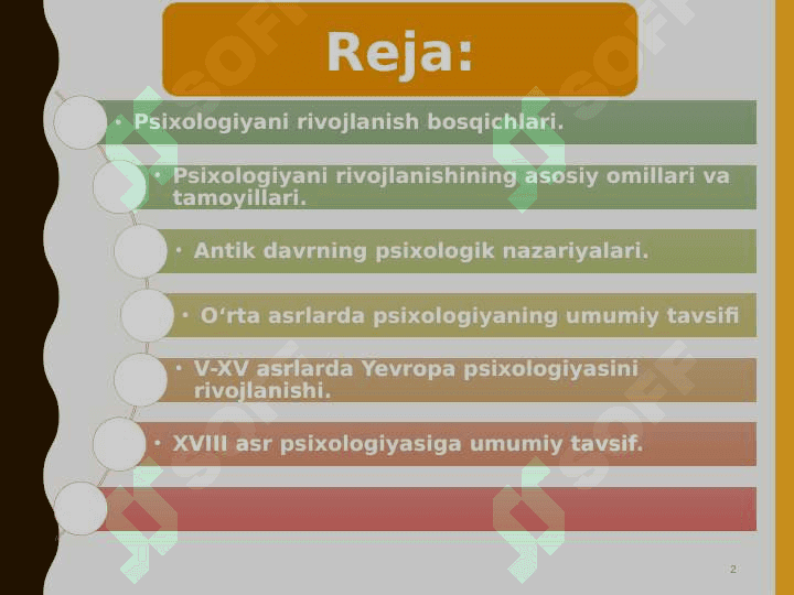 Psixologiyani dastlabki va о‘rta asrlarda rivojlanishi 2