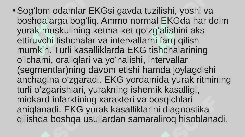 EKG asoslari . Elektrokardiogramma asoslari 2