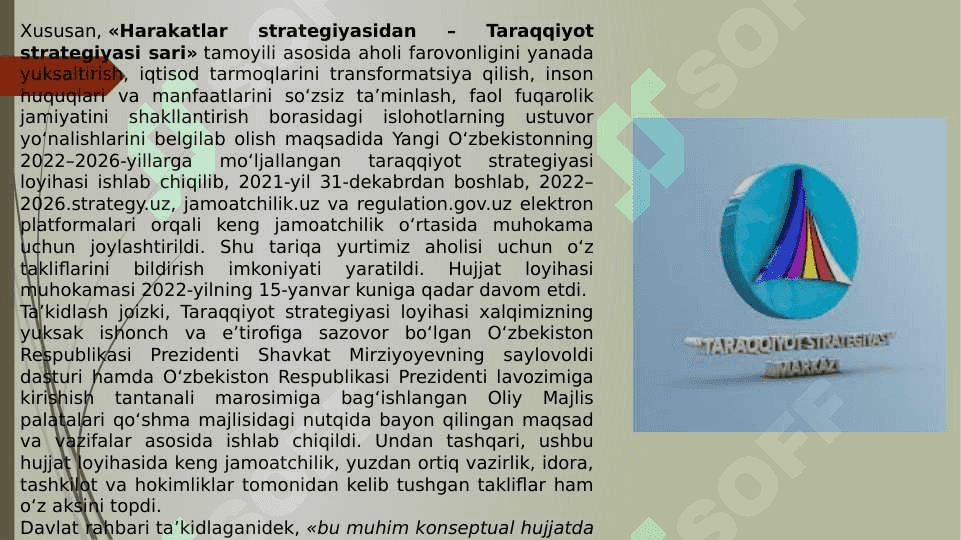 Yangi O‘zbekiston 2022-2026-yillarga mo‘ljallangan taraqqiyot strategiyasi mazmuni, mohiyati. 3