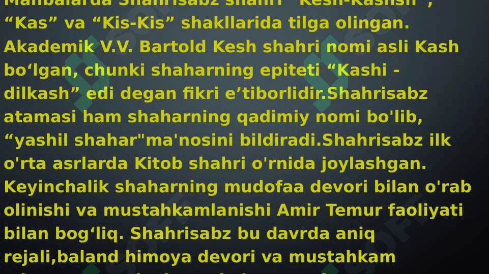 Shahrisabz shahri toponimiyasi va muzeylari 4