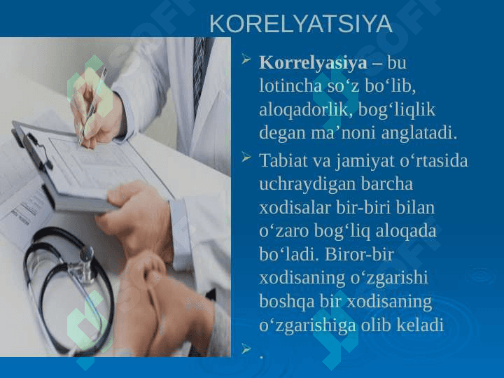 Korrelyatsiya koeffitsienti, uning baxolash usullari, statistik tahlil etishda qo‘llanilishi. Standartlashtirish, standartlashtirilgan ko‘rsatkichlarining axamiyati, ularni  hisoblash 2