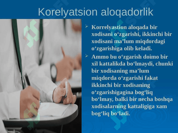 Korrelyatsiya koeffitsienti, uning baxolash usullari, statistik tahlil etishda qo‘llanilishi. Standartlashtirish, standartlashtirilgan ko‘rsatkichlarining axamiyati, ularni  hisoblash 4