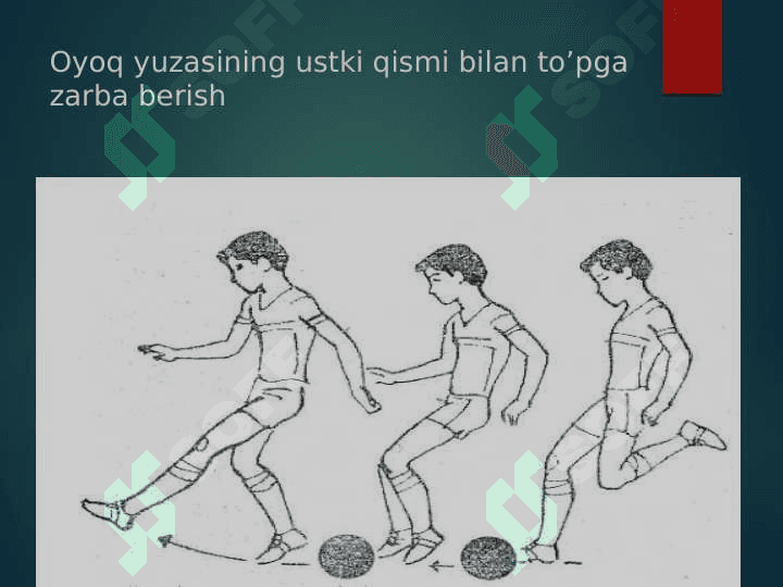 FUTBOL O'YINIDA JARIMA VA ERKIN TO'PGA ZARBA BERISH TEXNIKASINI O'RGATISH 4