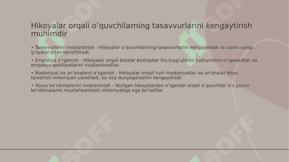 Sinfdan tashqari oʼqish darslarida hikoya oʼqitish darslarini tahlil qilish 3