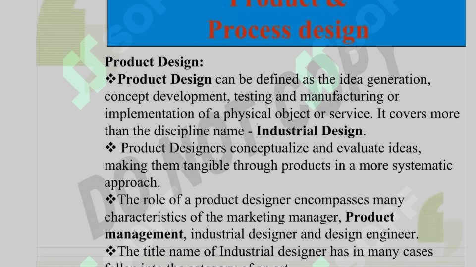 Product and process 4
