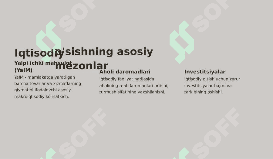 Iqtisodiyo'sishning mezonlari va ko'rsatkichlari 4