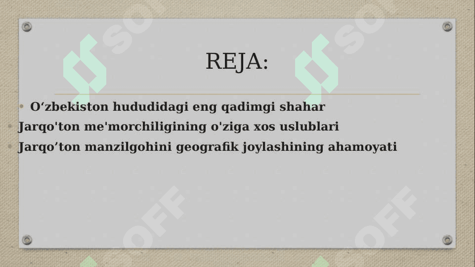 Jarqo'ton-O’zbekiston hududidagi ilk  shahar memorchiligining o'ziga xos  uslublari 2