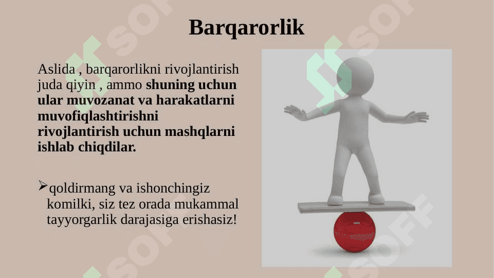 Muvozanat saqlash mashqlarini bajarish 6