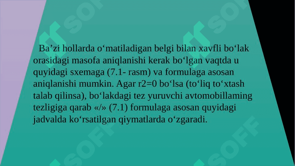 Transport muammosining tavsifi va uni hal qilish usullari. 6