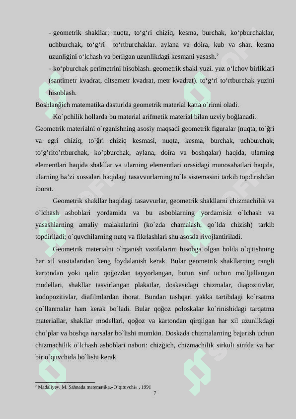 Boshlang‘ich sinflarda geometrik materiallarni o'rgatish metodikasi 7