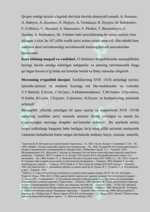 XVII-XVIII ASRLARDA BUXORO XONLIGIDA TARIXNAVISLIK 3