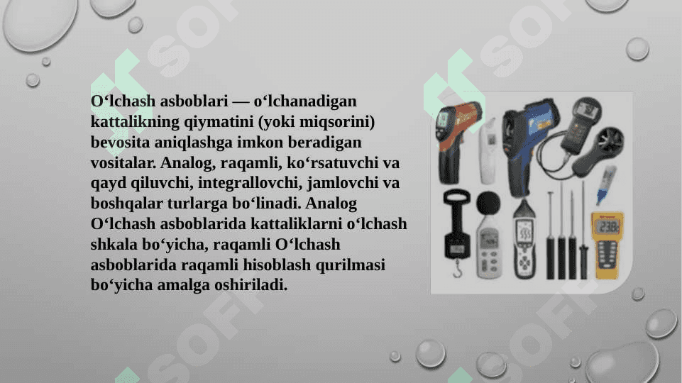 O'lchov asboblari turlari 2