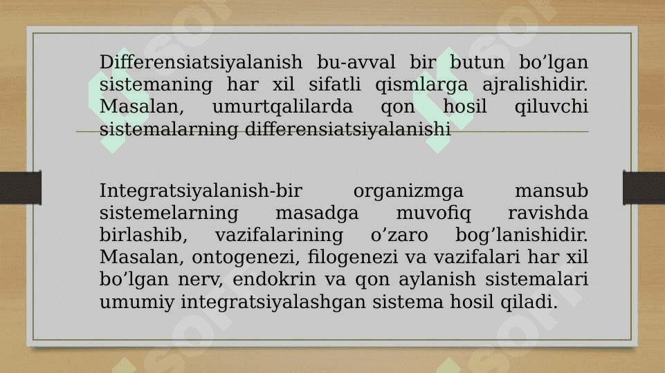A'zolar sistemasining onto-filogenezi 6