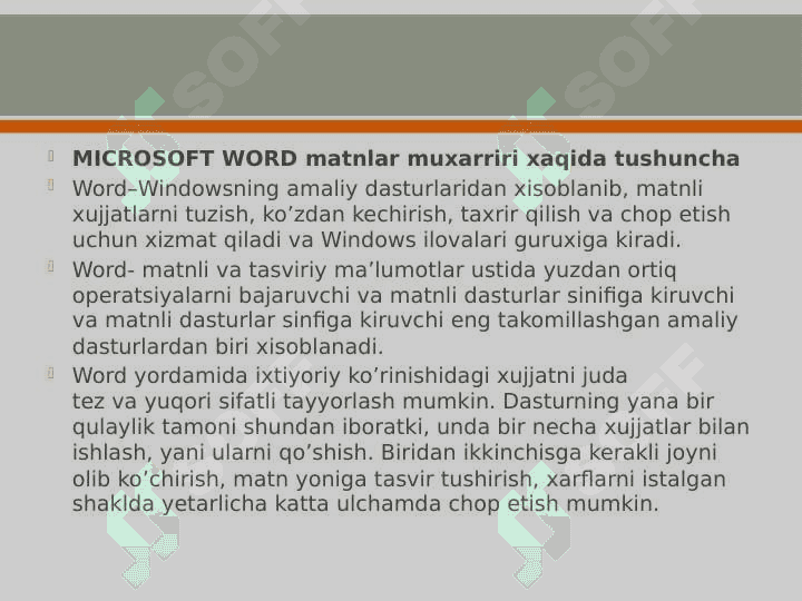 Ms wordda yangi simvolni o’rnatish. Havola va kolontitullar.Word dasturining qo’shimcha imkoniyatlari 2