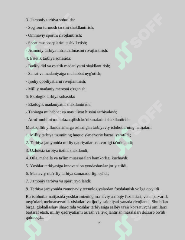 Mamlakatning tarbiyaviy  tizimi 7