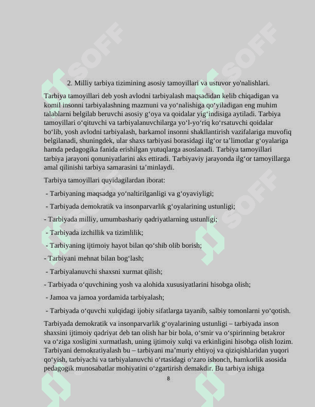 Mamlakatning tarbiyaviy  tizimi 8