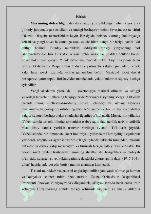 Turkiston ASSRning tashkil topishi 2