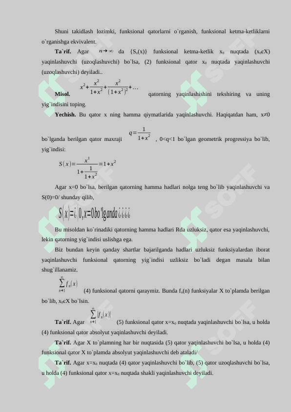 Furye integrali. Furye qatorining taqribiy hisoblashga tadbiqi 8