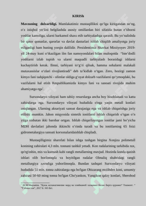 Mahalliy xomashyolar asosida sintez qilingan tarkibida oltingugurt va kislorod bo’lgan ionitlarda Zn(II) sorbsiyasini o’rganish 3