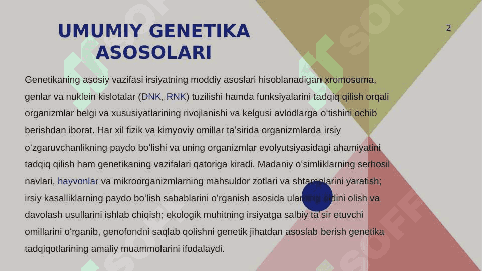 Umumiy genetika asosolari 2