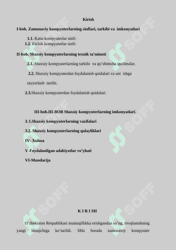 Zamonaviy кompyuterlarning tashqi va ichki qurilmalari #Diplom ishi 2