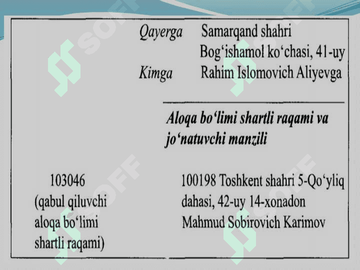 Xizmat yozishmalari va uning turlari 8