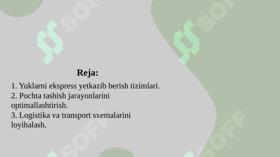 YUKLARNI VA POCHTANI EKSPRESS YETKAZISH SXEMALARINI ISHLAB CHIQISH 2