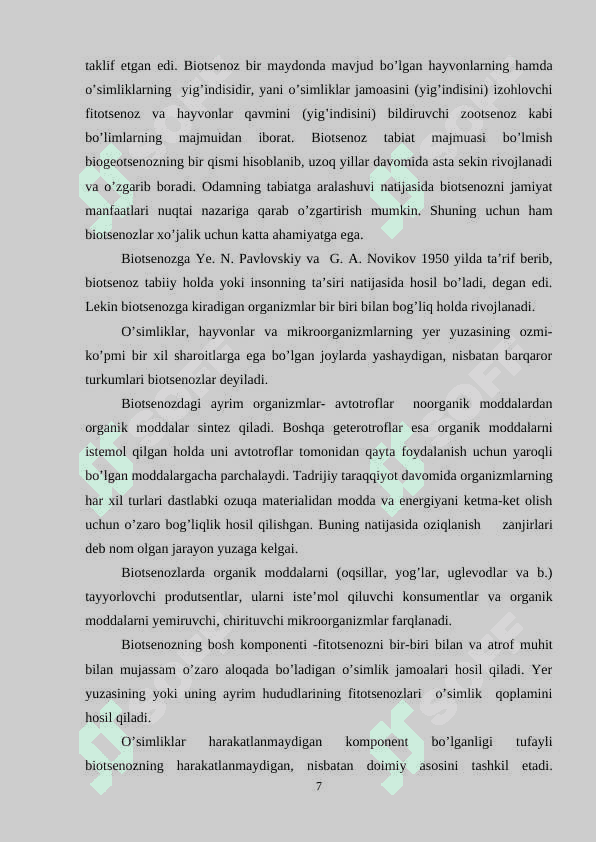 EKOLOGIK SISTEMA BIOGEOTSENOZ VA FITOTSENOZ 7