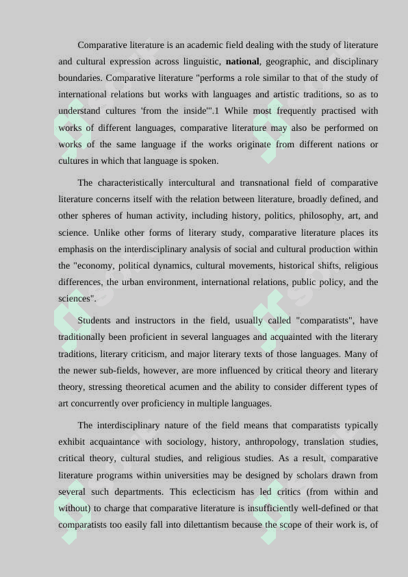 Comparative analysis of text 2