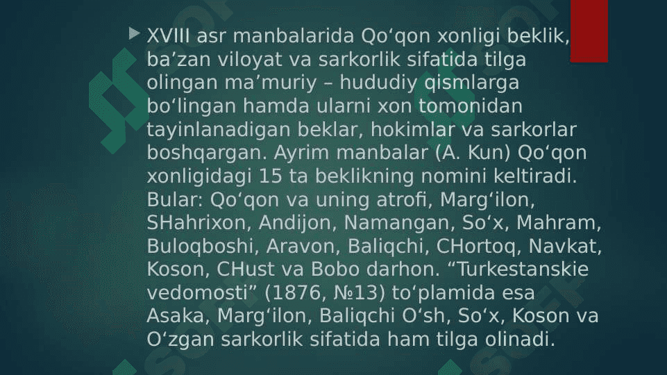 QOQON XONLIGIDA UNVON VA MANSABLAR 2