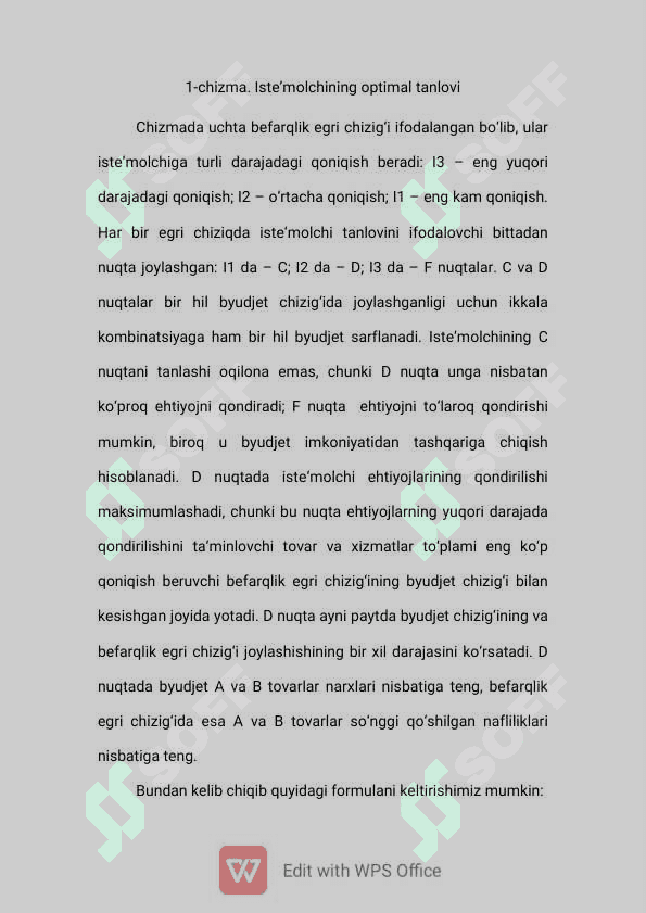 ISTE’MOLCHILAR TANLOVI NAZARIYASI 6
