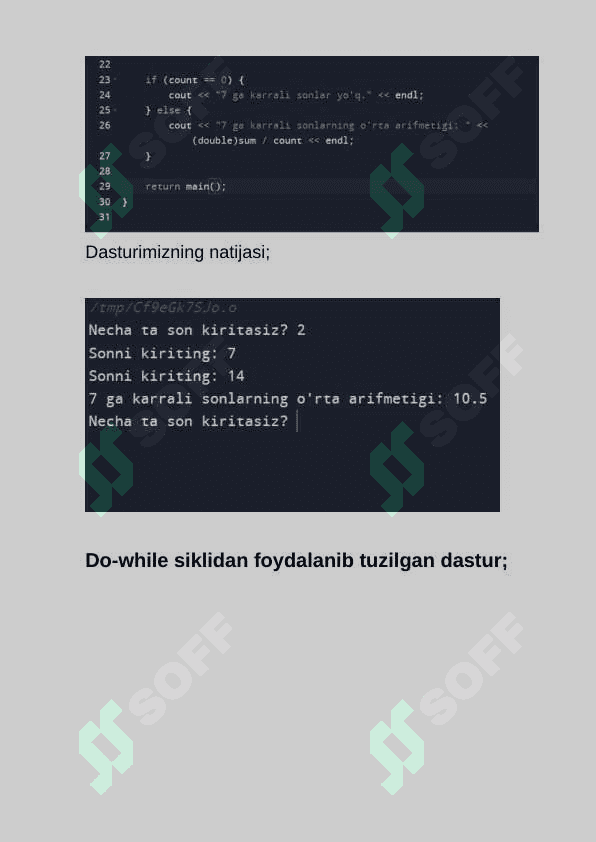 Takrorlanish operatorlari. 2