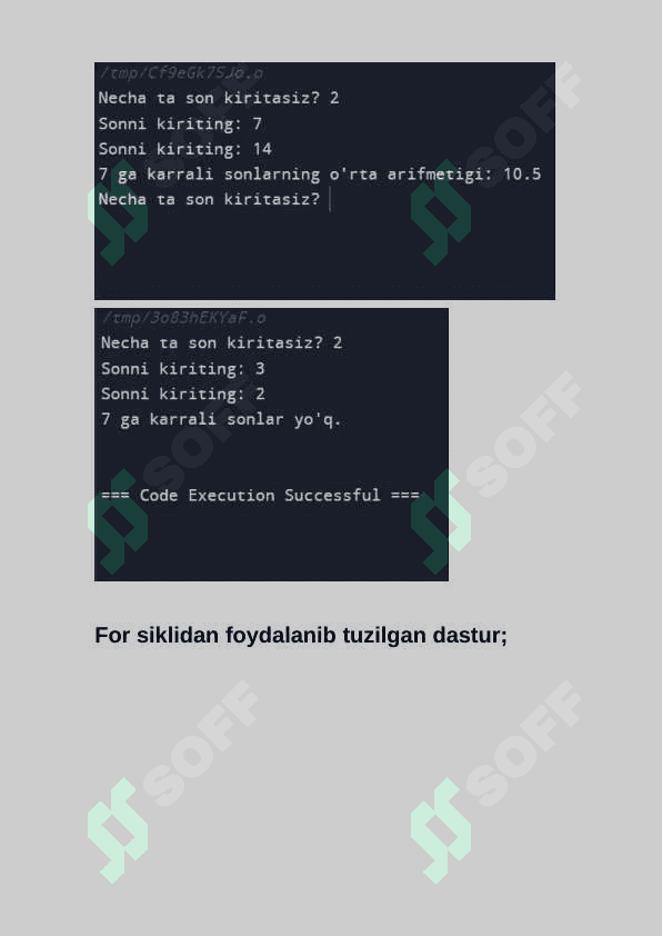 Takrorlanish operatorlari. 4