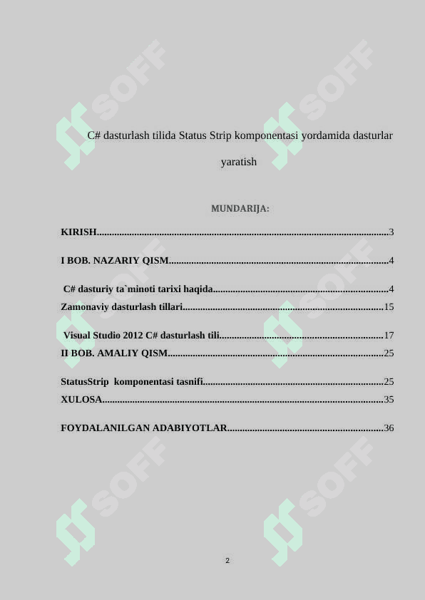 С# dasturlash tilida Status Strip komponentasi yordamida dasturlar yaratish 2