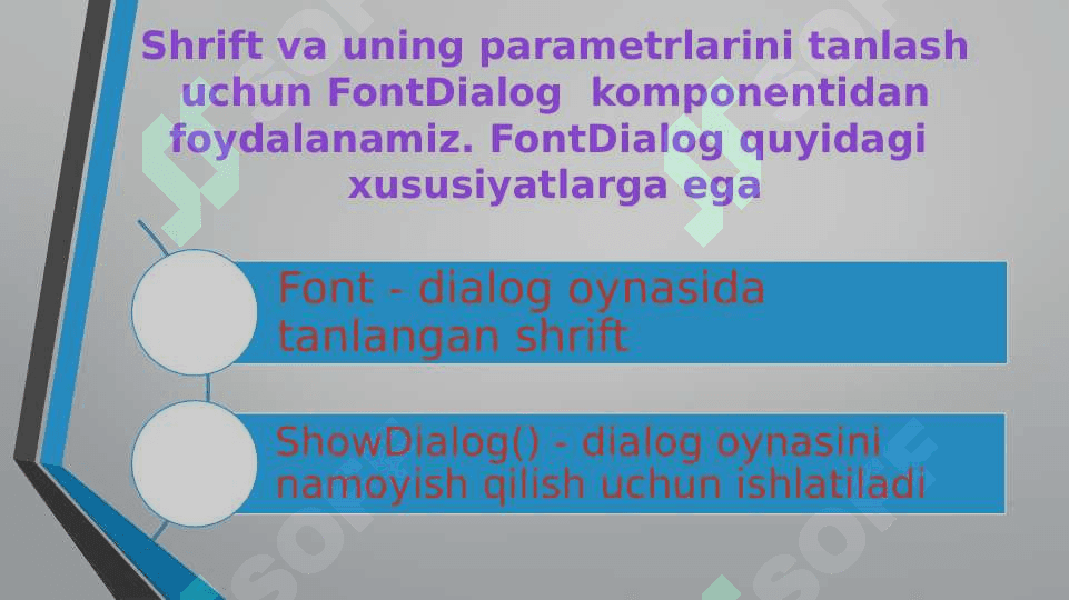 C# dasturlash tilida Dialog oynalaridan foydalanib dastur tuzish(ColorDialog, FontDialog) 4
