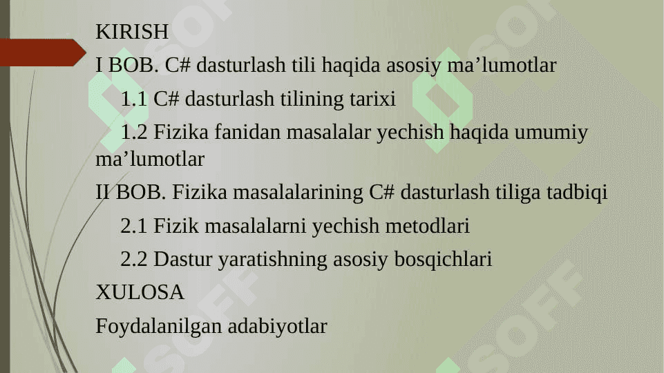 С# dasturlash tilida Fizik masalalarni yechishga doir dastur yaratish 2