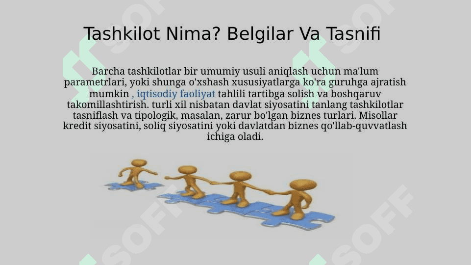 Tashkilot, xo'jalik subyekti tushunchalari. Biznesni tashkil etish 2