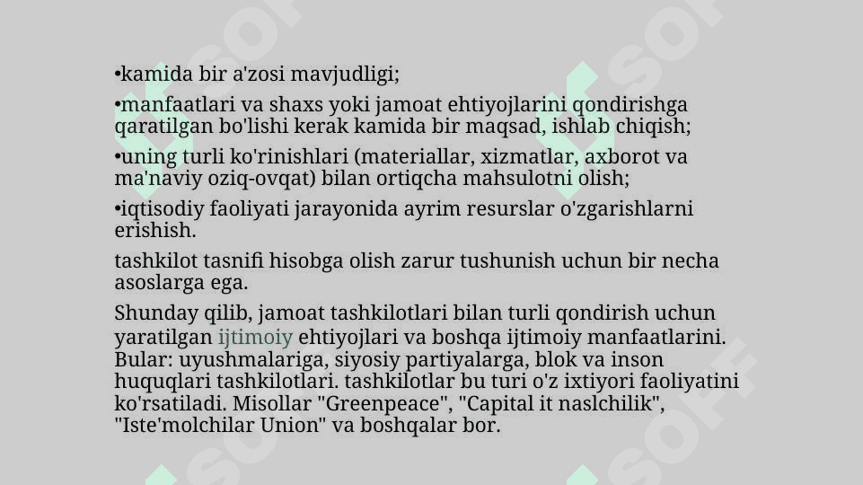 Tashkilot, xo'jalik subyekti tushunchalari. Biznesni tashkil etish 4