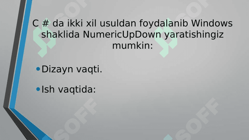C# dasturlash tilida NumberUpDown komponentasi yordamida dasturlar yaratish 5