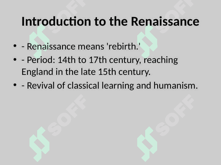 The Renaissance in English Literature 2
