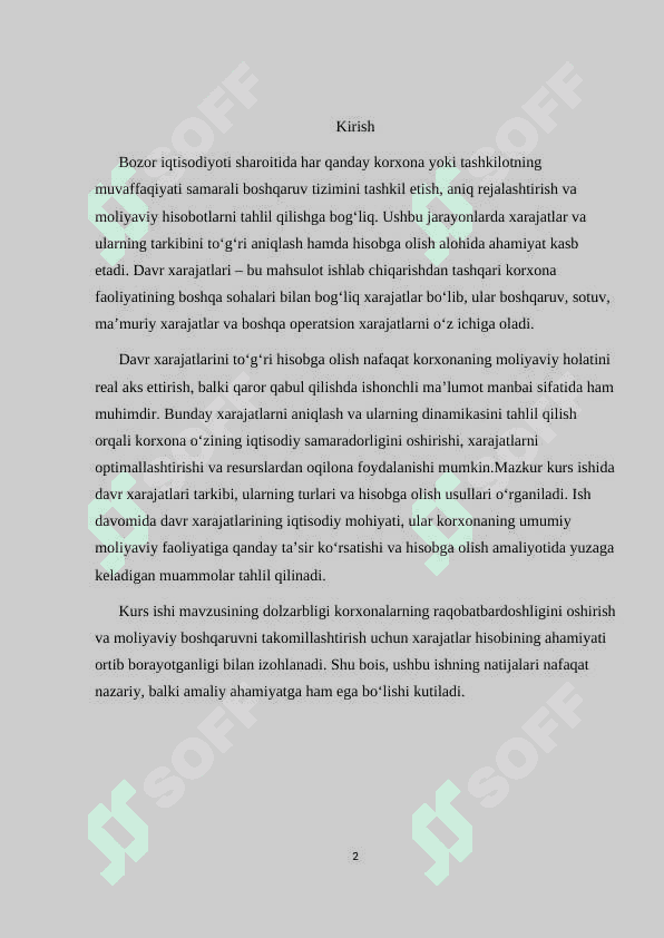 Davr xarajatlari tarkibi va ularni hisobga olish 2