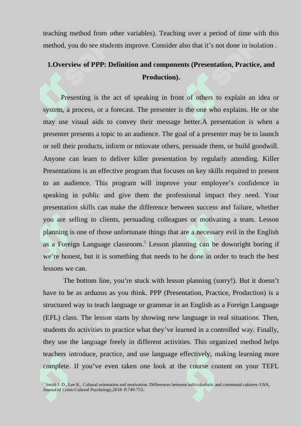 PRESENTATION , PRACTISE AND PRODUCTION IN PLANNING LESSON 6