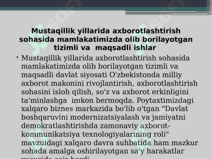 Ozbekistinda telekommunikatsiya va simsiz texnologiyalar rivojlanishiga ta'sir etuvchi asosiy omillar 7