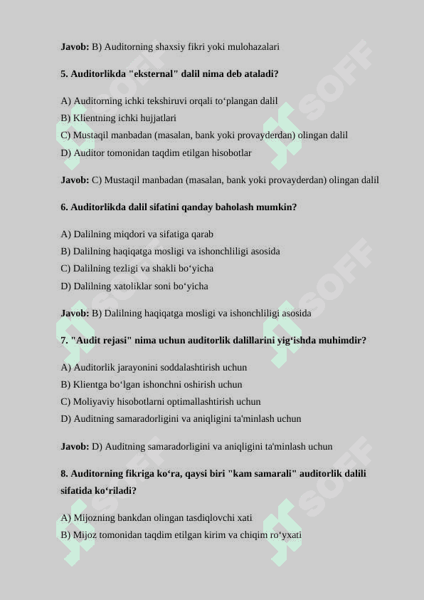 AUDITORLIK DALILLAR test 2