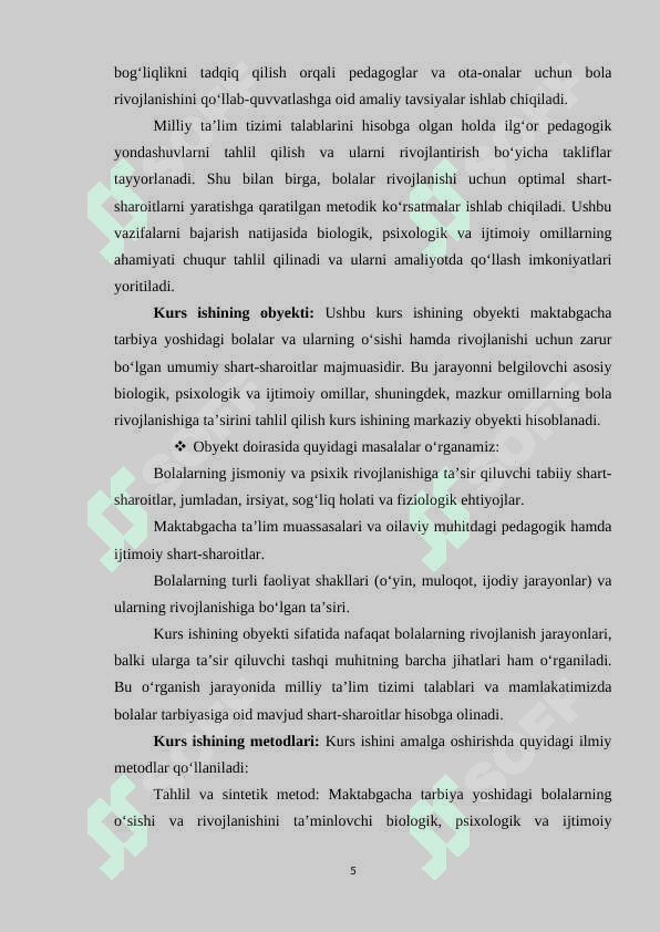 Maktabgacha yoshdagi bolalar o‘sishining umumiy shart-sharoitlari 5