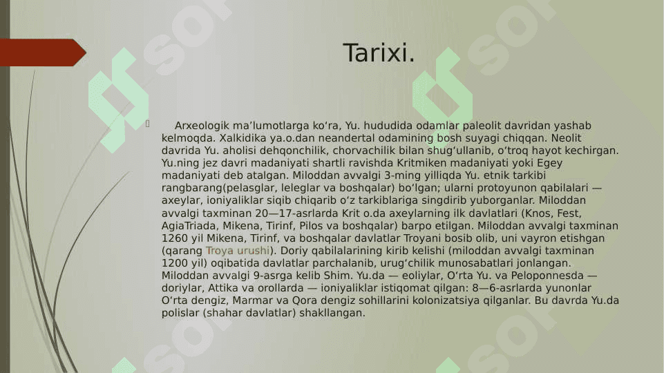 Millodan avvalgi asrlarda Yunoniston 3