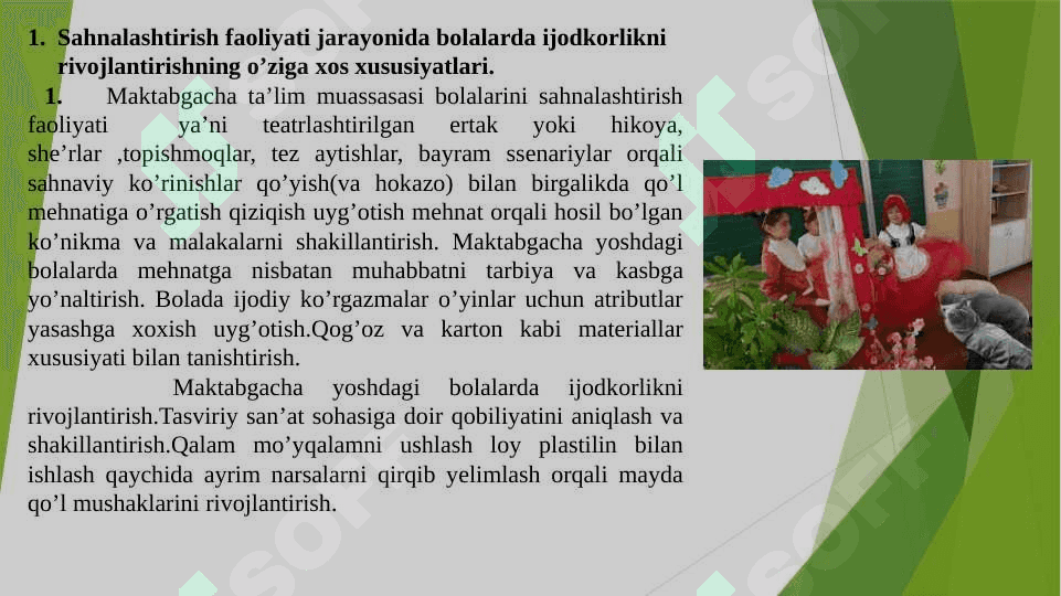 Bolalarni sahnalashtirish va ijodiy faoliyatga oʻrgatish 2