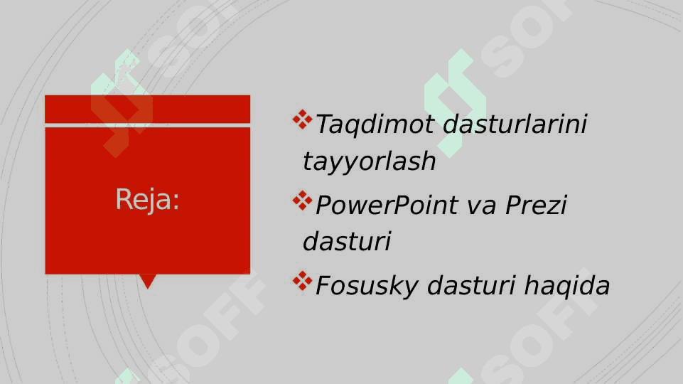 Taqdimot dasturlari (PowerPoint,Prezi,Fosusky va boshqa dasturlar) 3